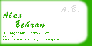 alex behron business card